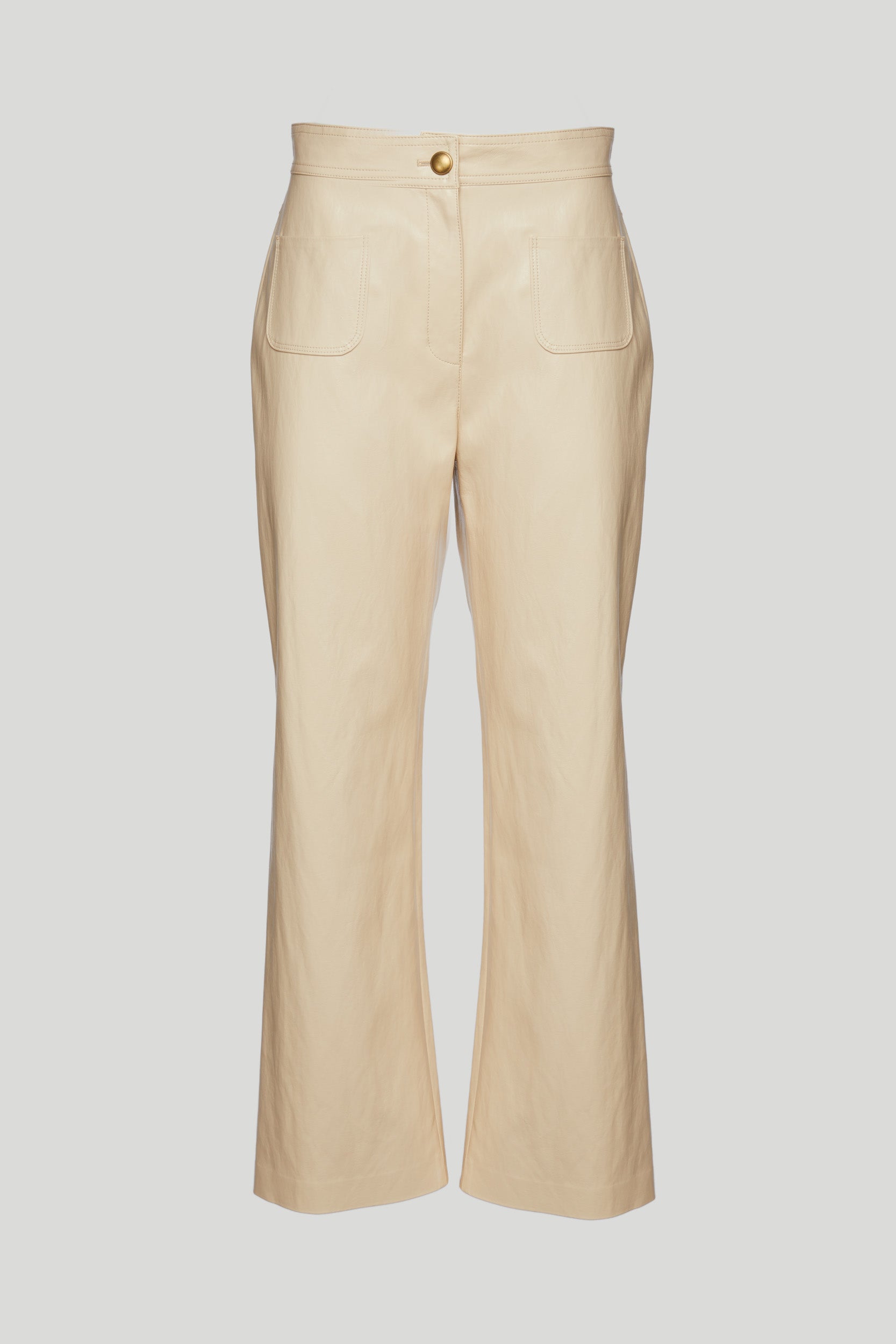 PINKO Beige Schlaghose aus Kunstleder