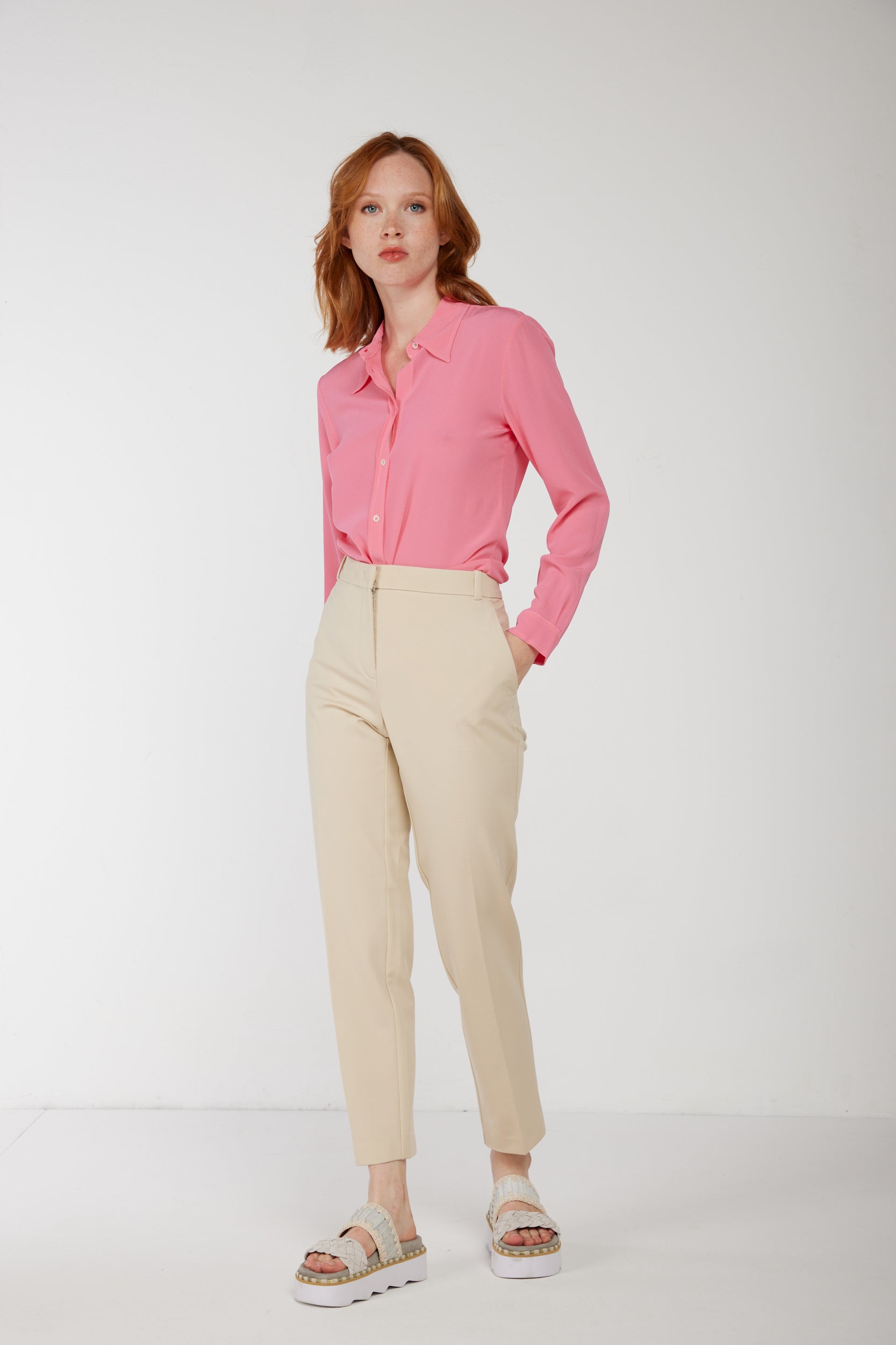 PINKO Beige Zigarettenhose