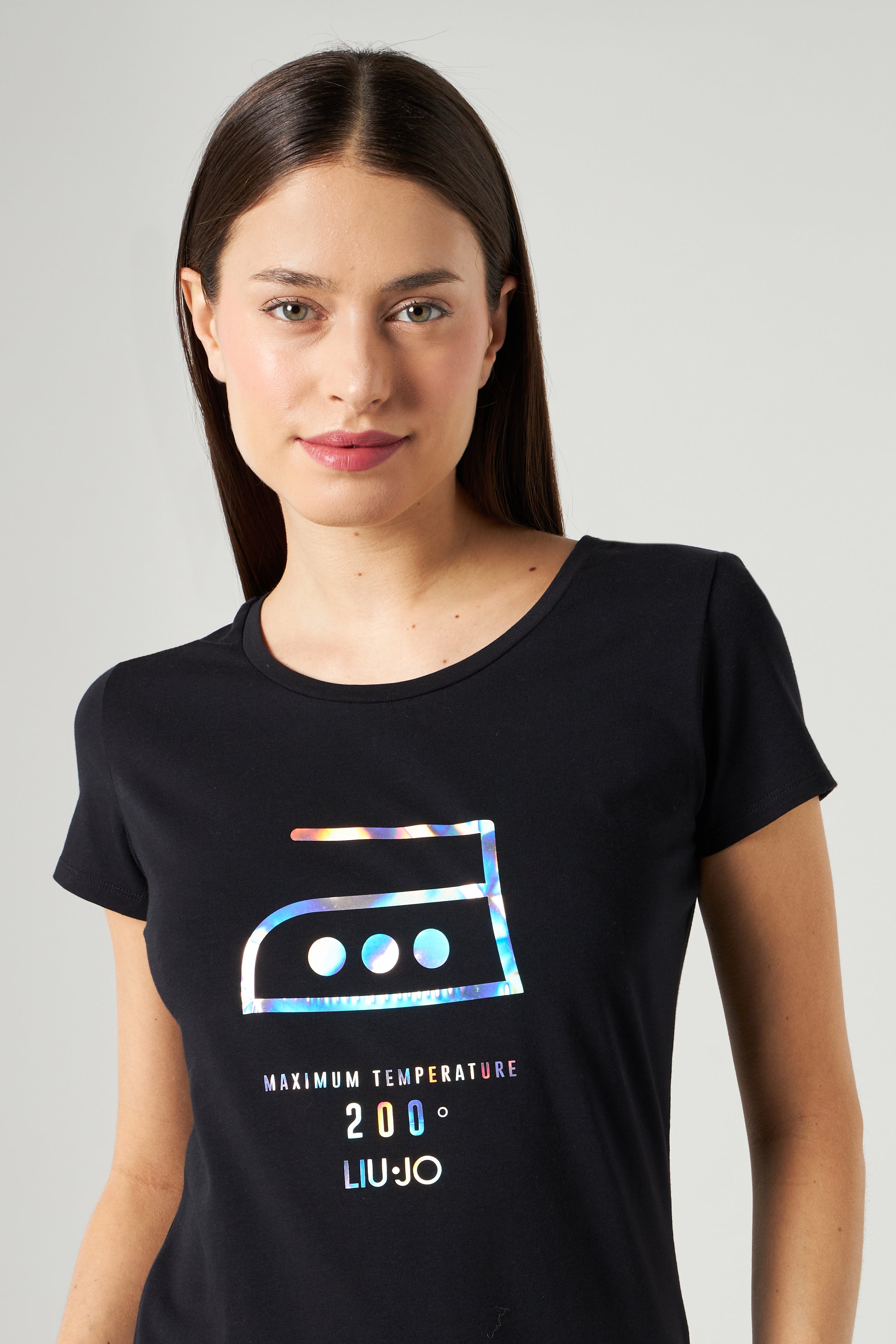 LIU JO Schwarz T-Shirt mit Aufdruck