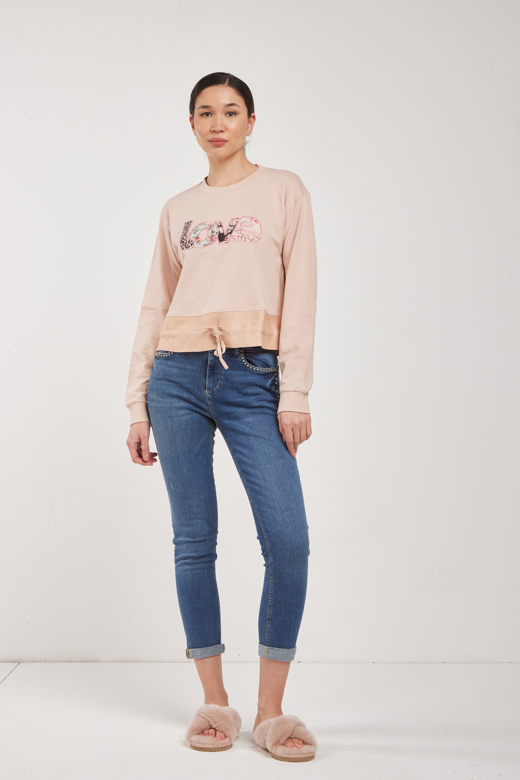 TWINSET Rose Sweatshirt mit Love-Print