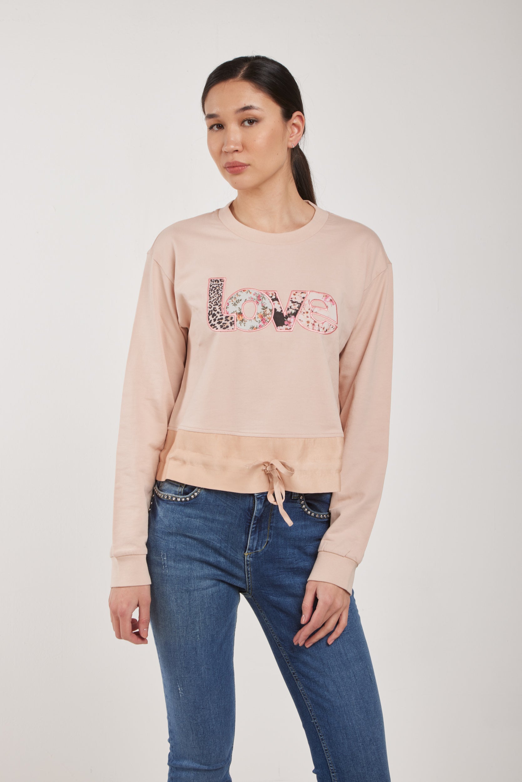 TWINSET Rose Sweatshirt mit Love-Print