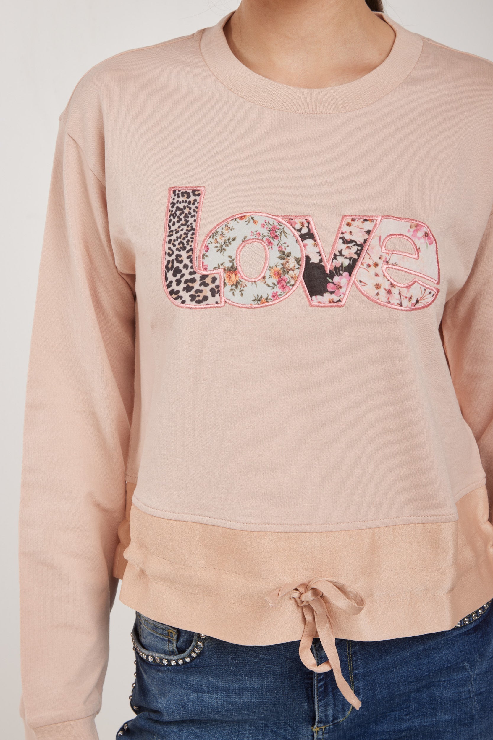 TWINSET Rose Sweatshirt mit Love-Print