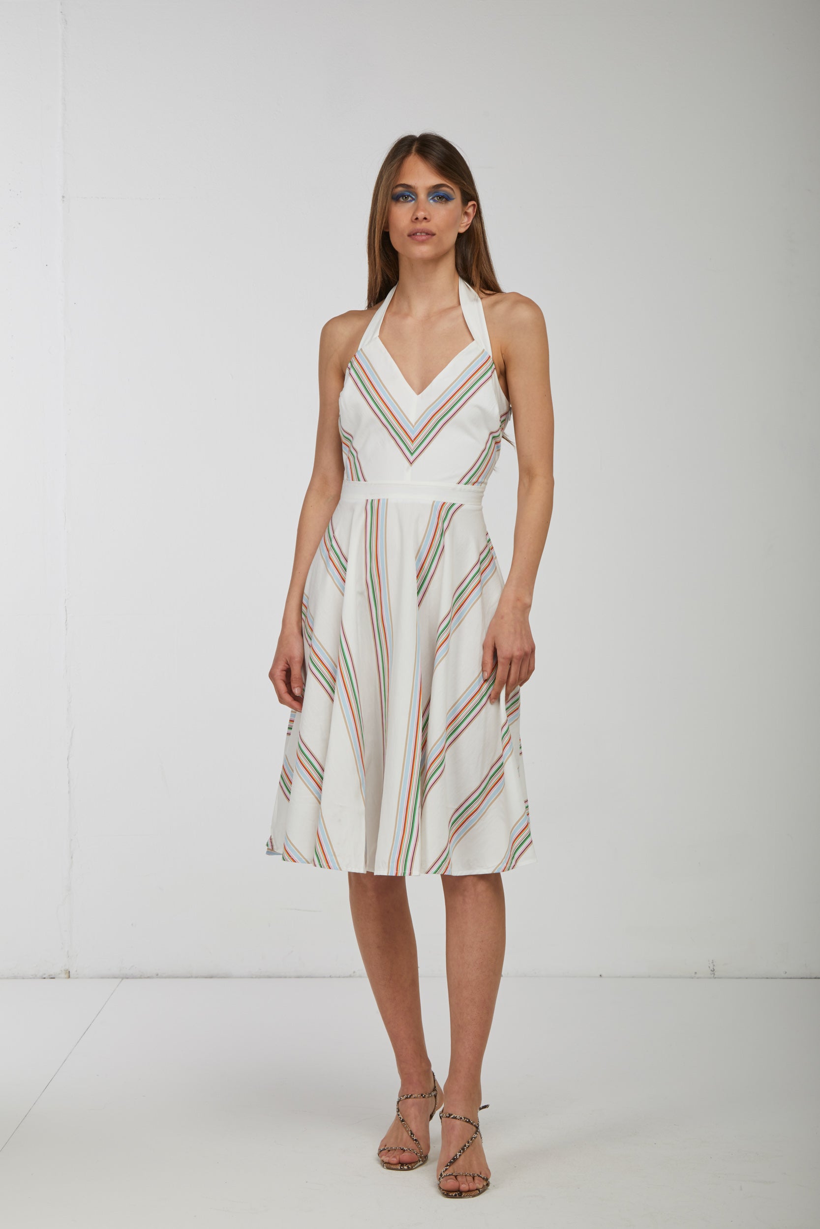 OTTOD'AME Retro-Kleid? Weiße und Streifen