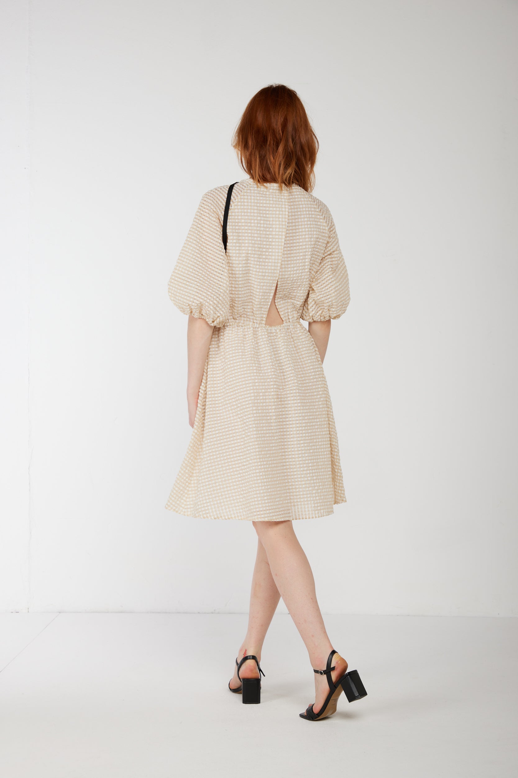 OTTOD'AME Elfenbeinkariertes Kleid