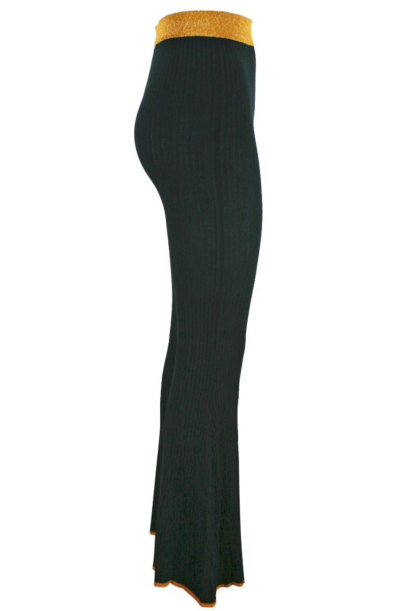 AKEP Schwarz Schlaghose mit Schlitzen