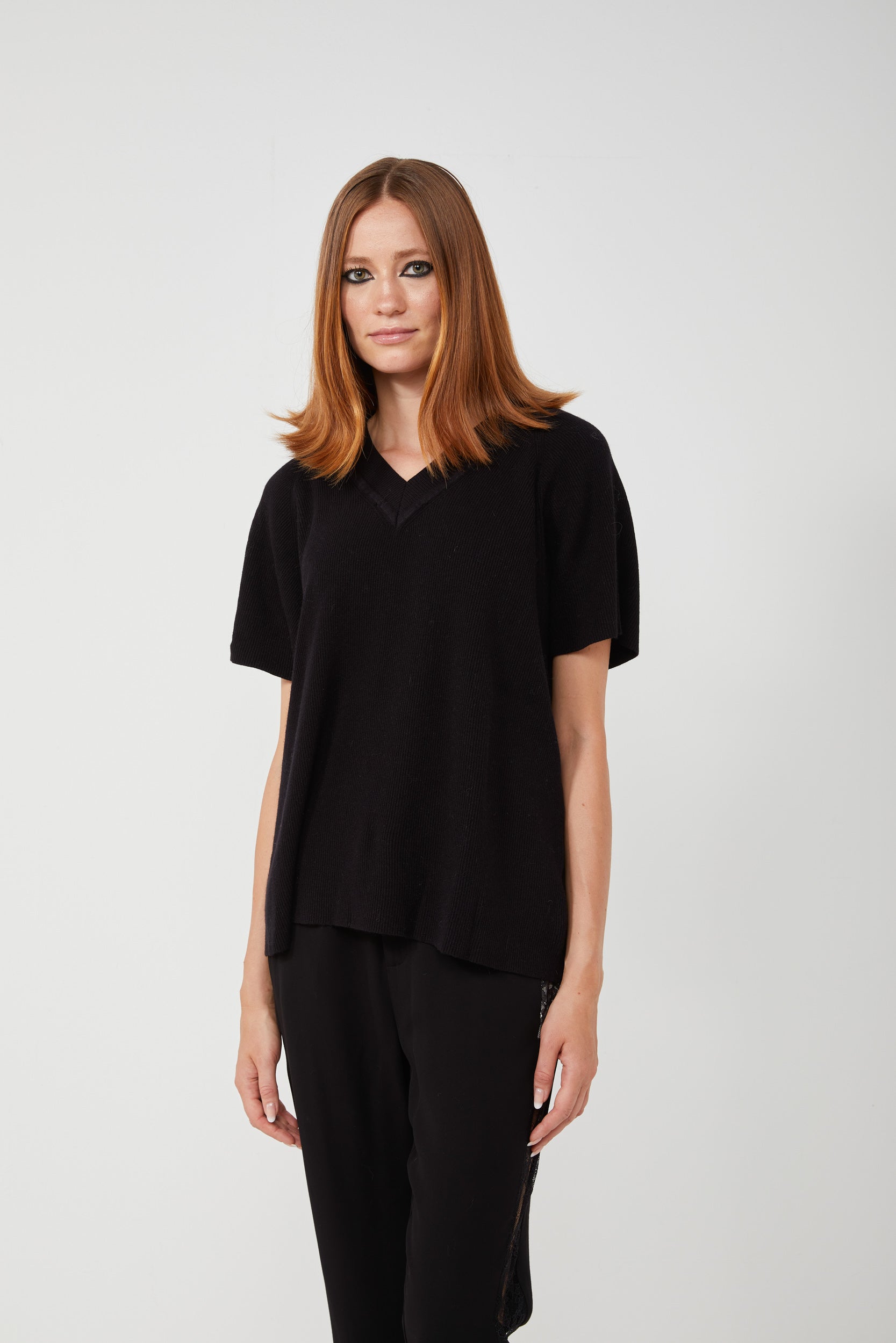 VICOLO Schwarz Pullover mit V-Ausschnitt