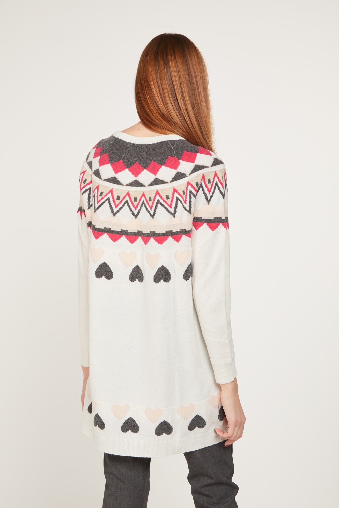 PRINCESSE LODO Übergroßer Pullover mit cremefarbenem Muster