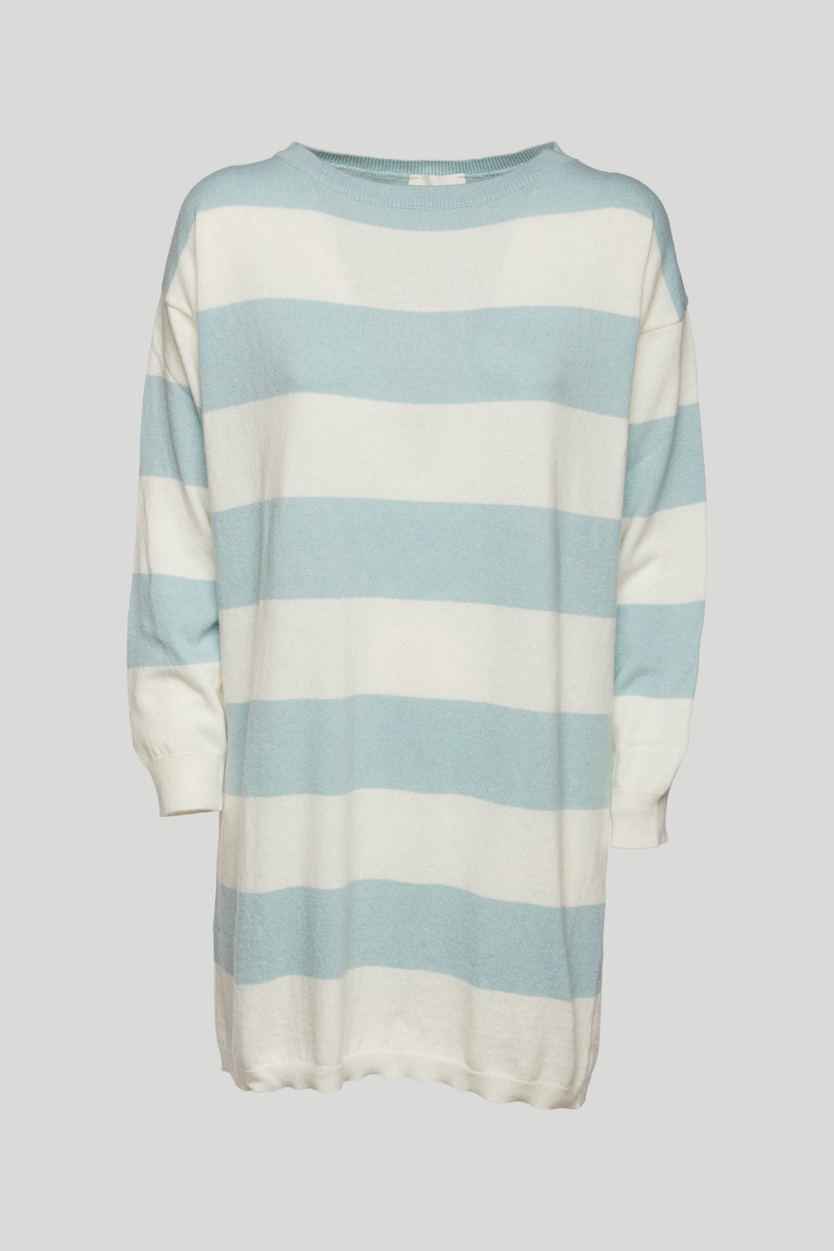 VICOLO Weiße / Blau gestreifter Pullover