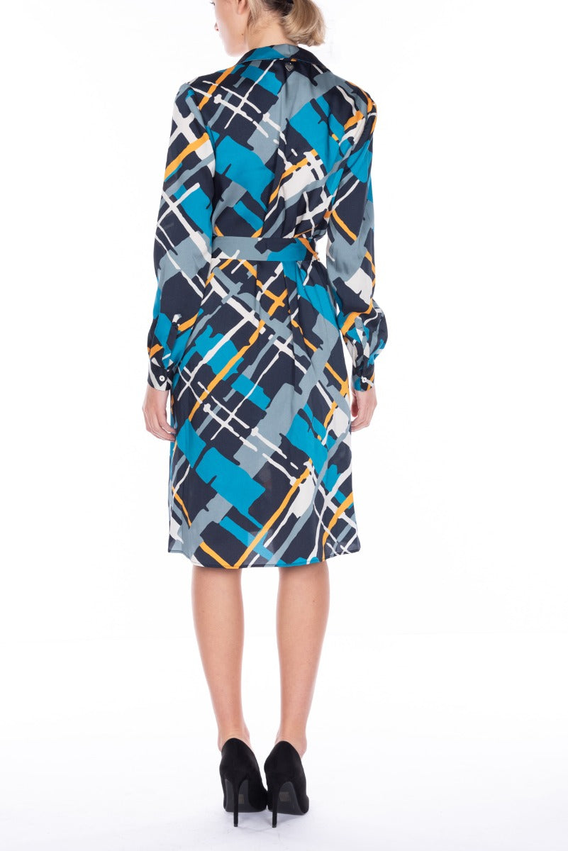 TWINSET Hemdblusenkleid mit mehrfarbigem Muster