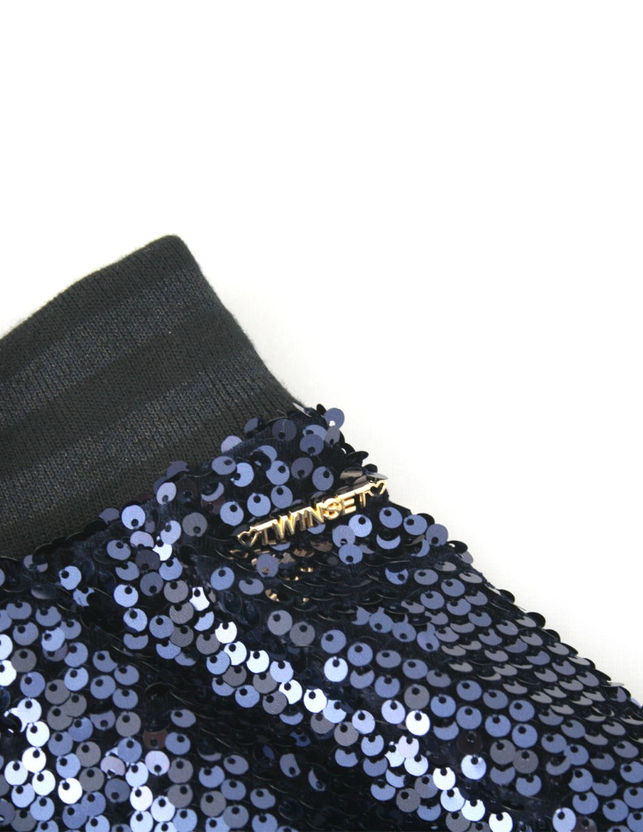 Twinset Girl Blau Rock aus Samt und Pailletten