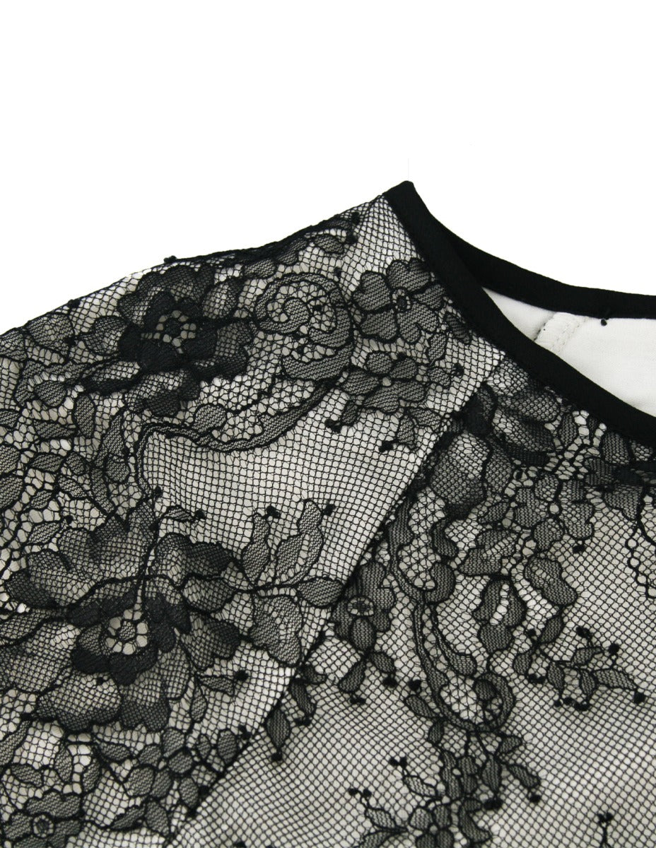 Twinset Girl Kleid aus bestickter Spitze mit Rosen