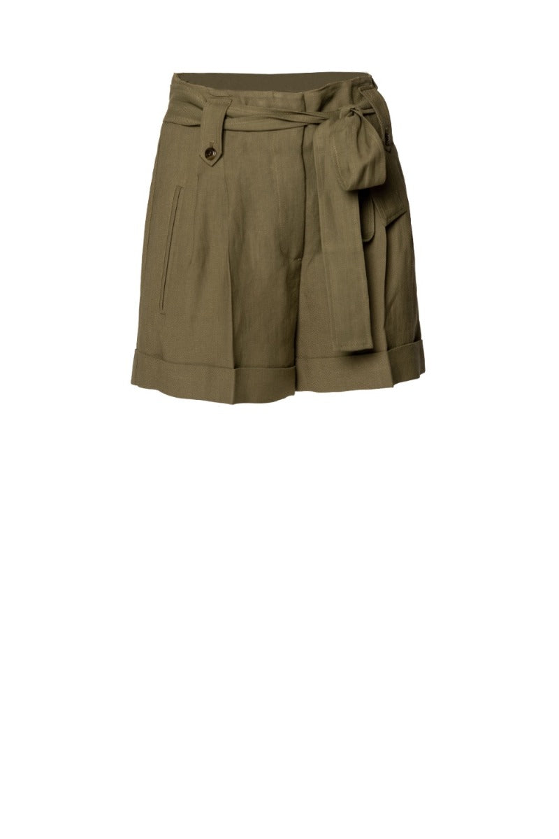 TWINSET Grüne Shorts mit Gürtel