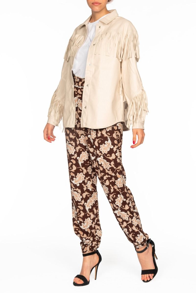 GLAMOROUS Cremefarbenes Hemd mit Fransen