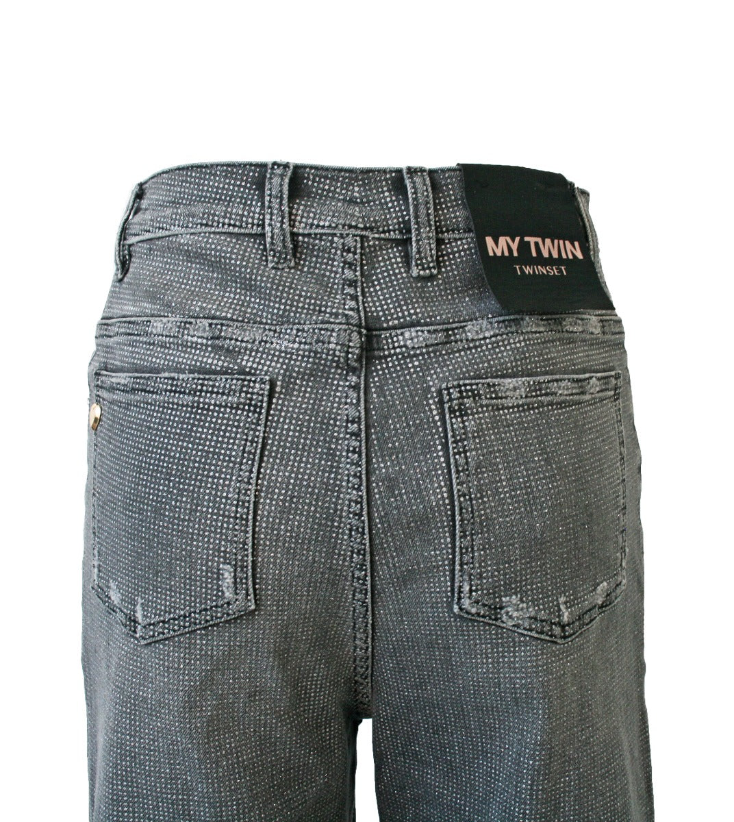 MY TWIN TWINSET Jeans Boyfriend mit Micro Glitter