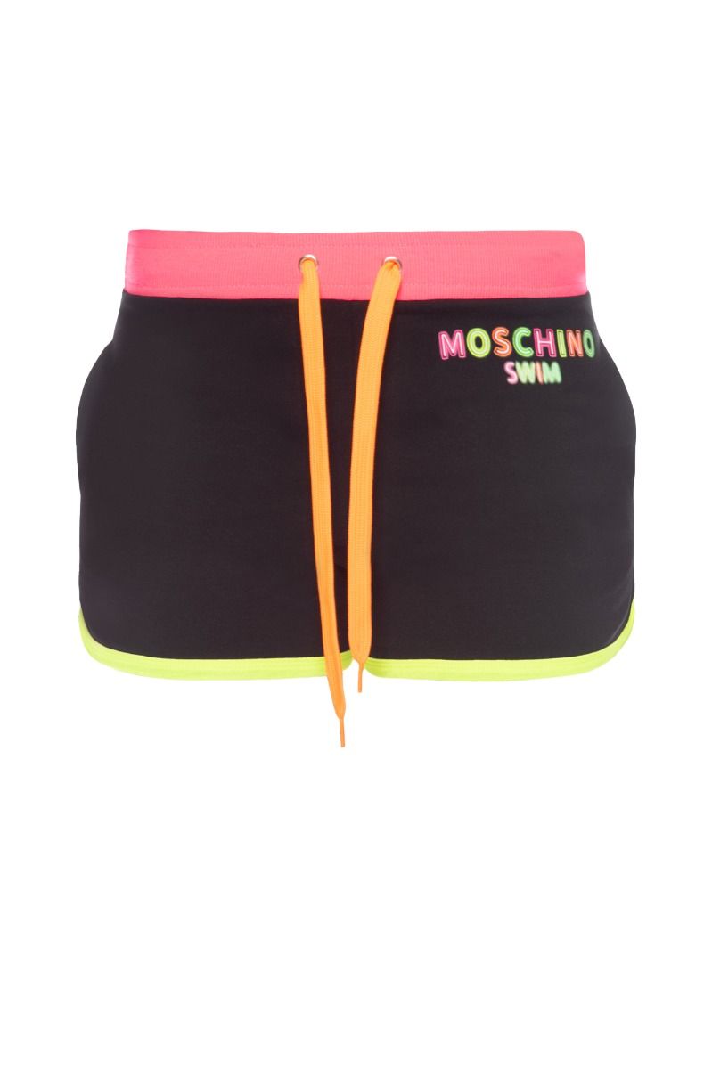 MOSCHINO Schwarze Shorts mit Fluo-Details