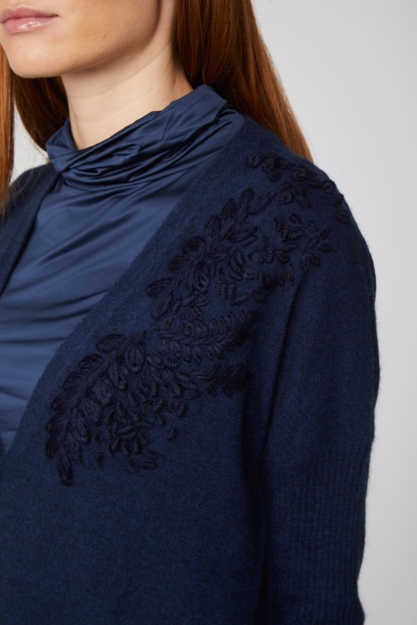 TWINSET Asymmetrischer Blau Cardigan