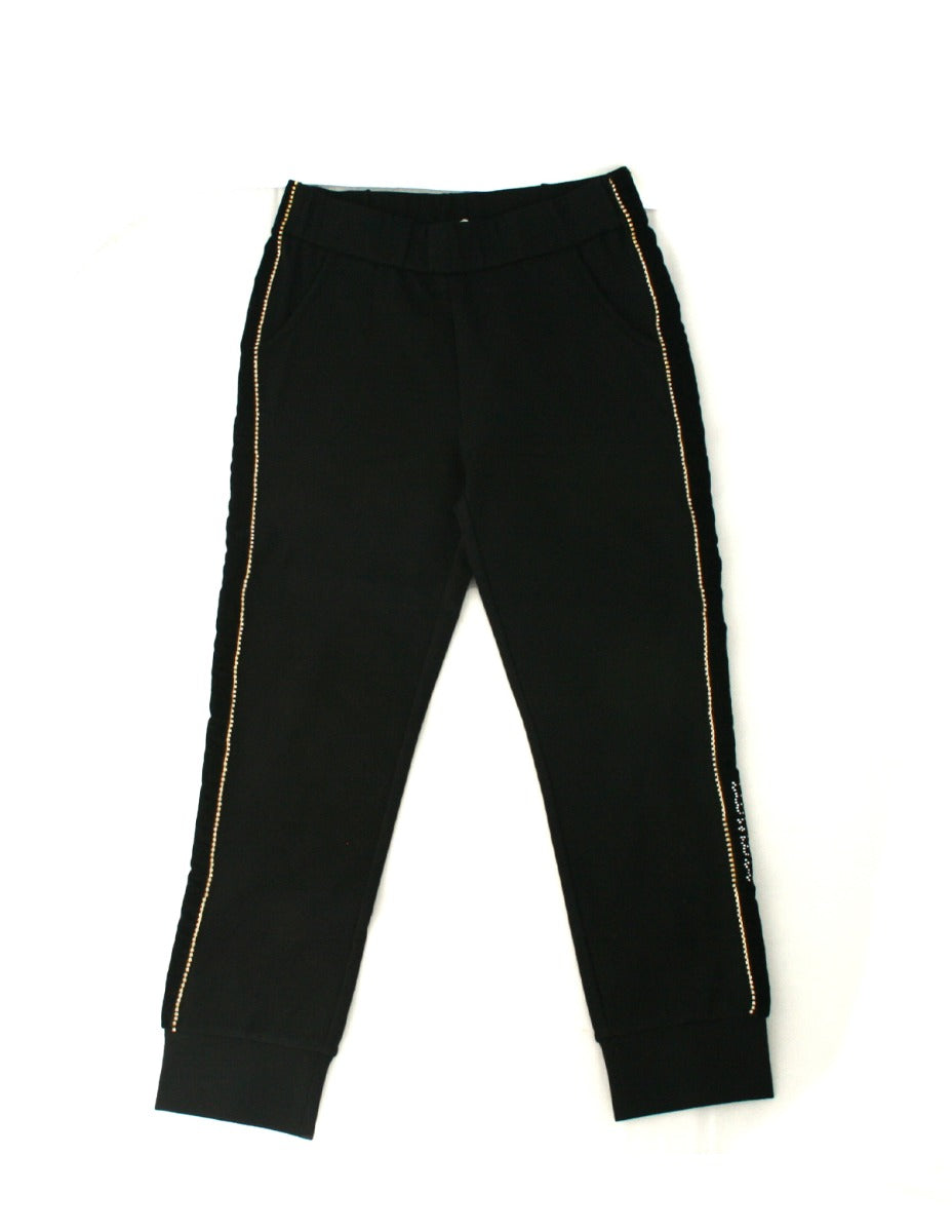 Twinset Girl Leggings mit Strass Schwarz