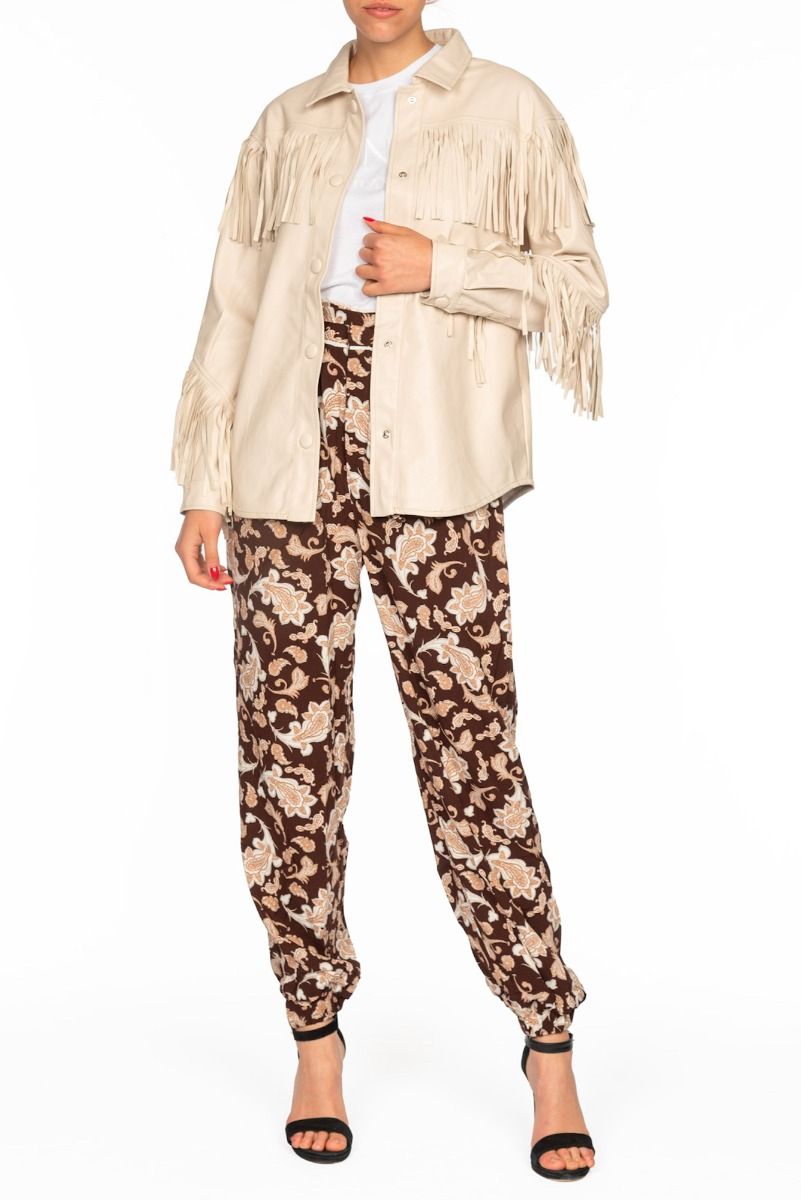 GLAMOROUS Cremefarbenes Hemd mit Fransen