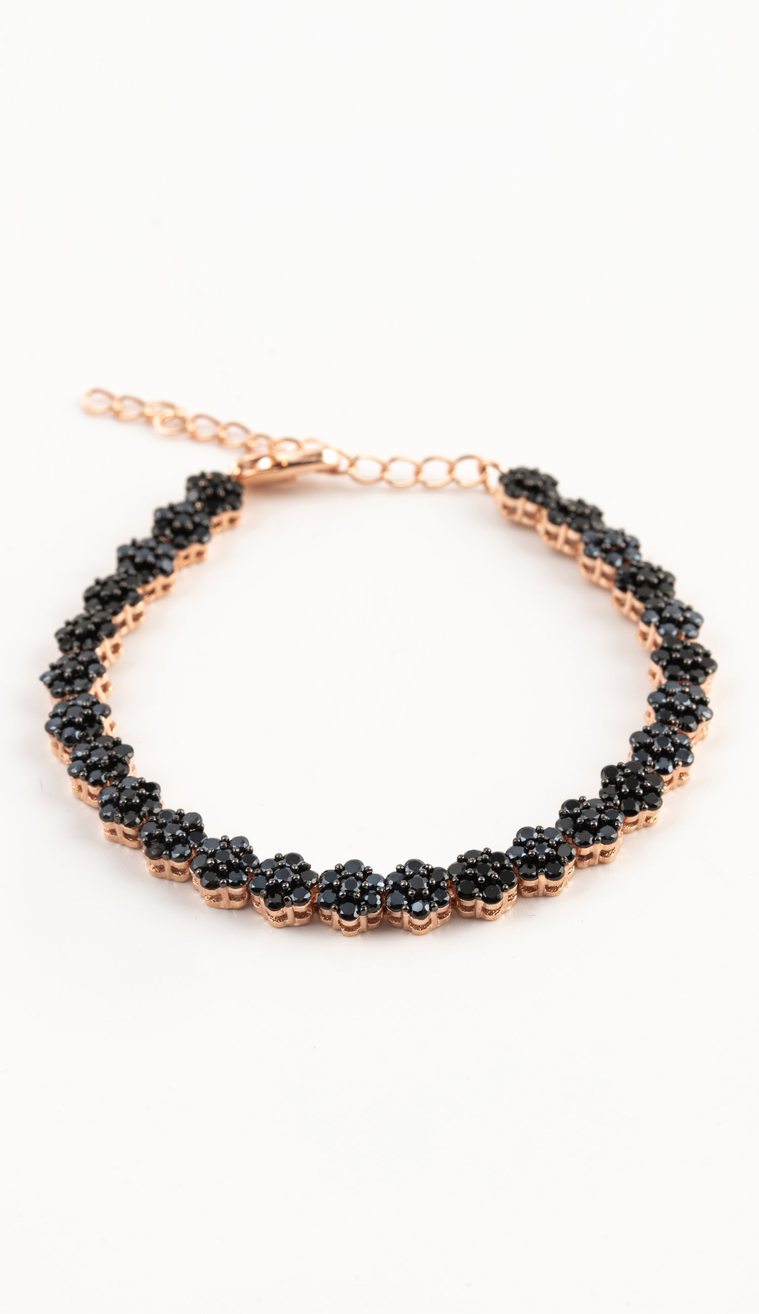 MELUSINA BIJOUX Armband Tennis Fiori Schwarz