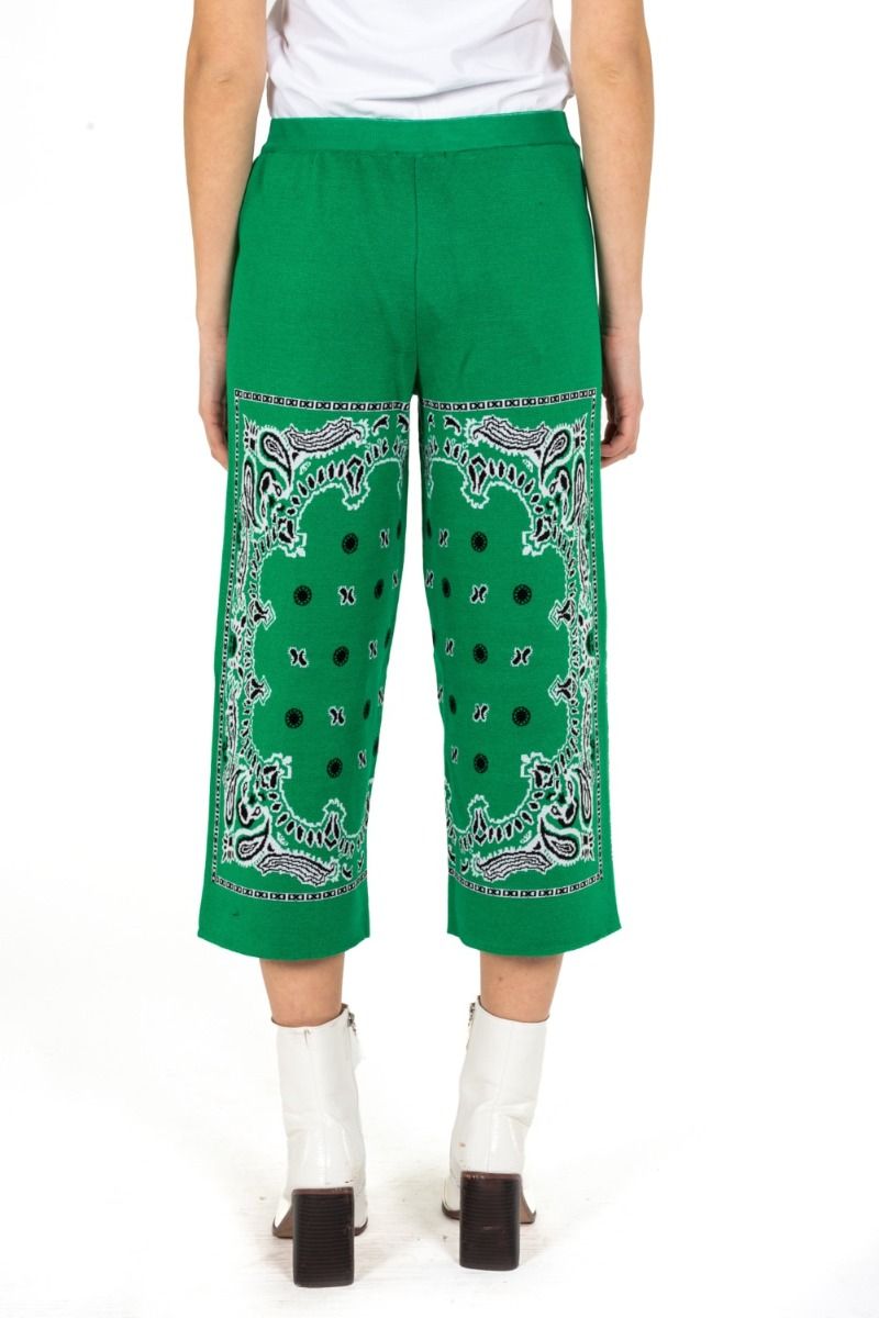AKEP Palazzo Grüne Hose mit Bandana-Print