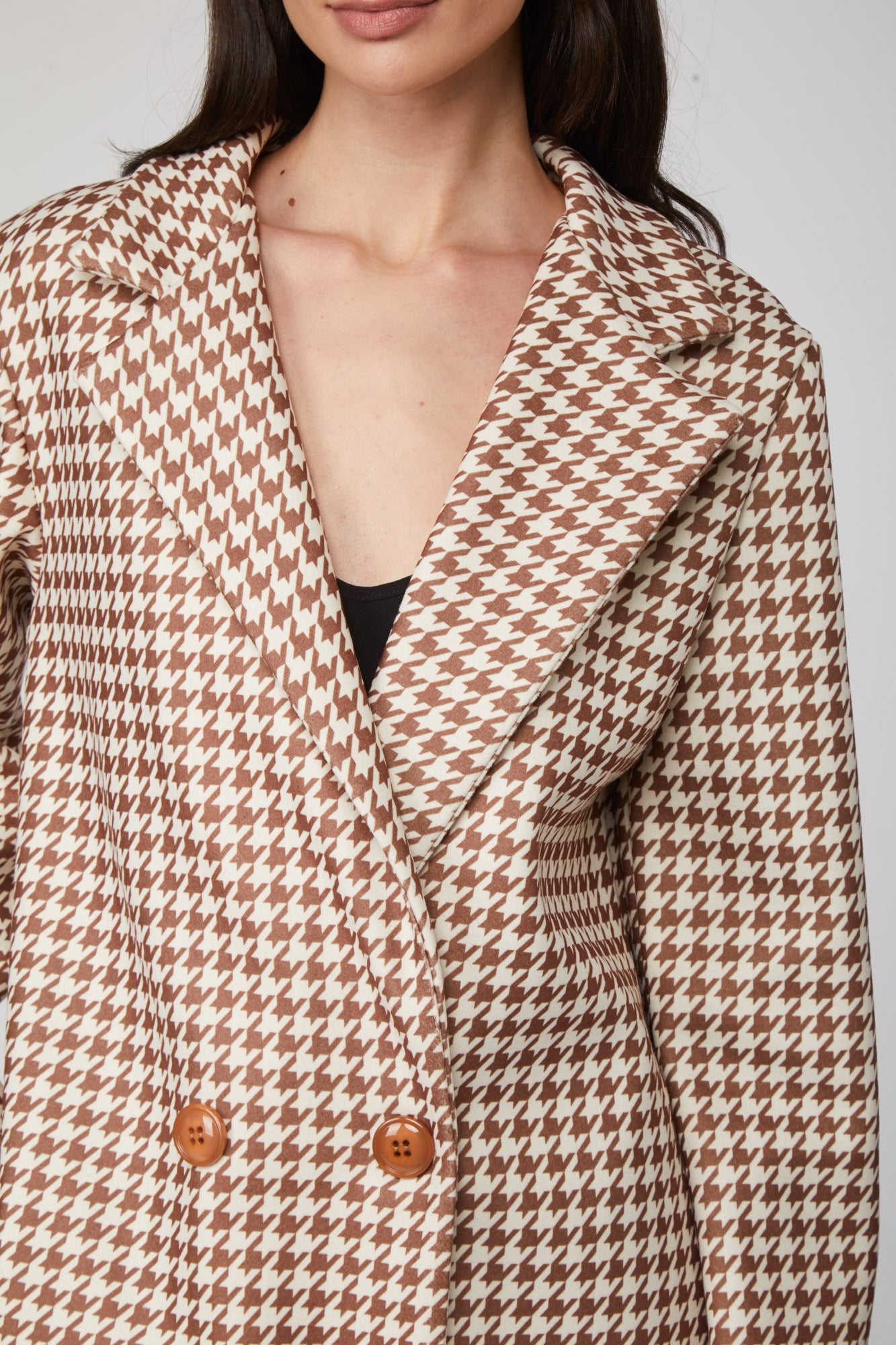 MANGANO „Diana“ Pied Poule Beige Mantel