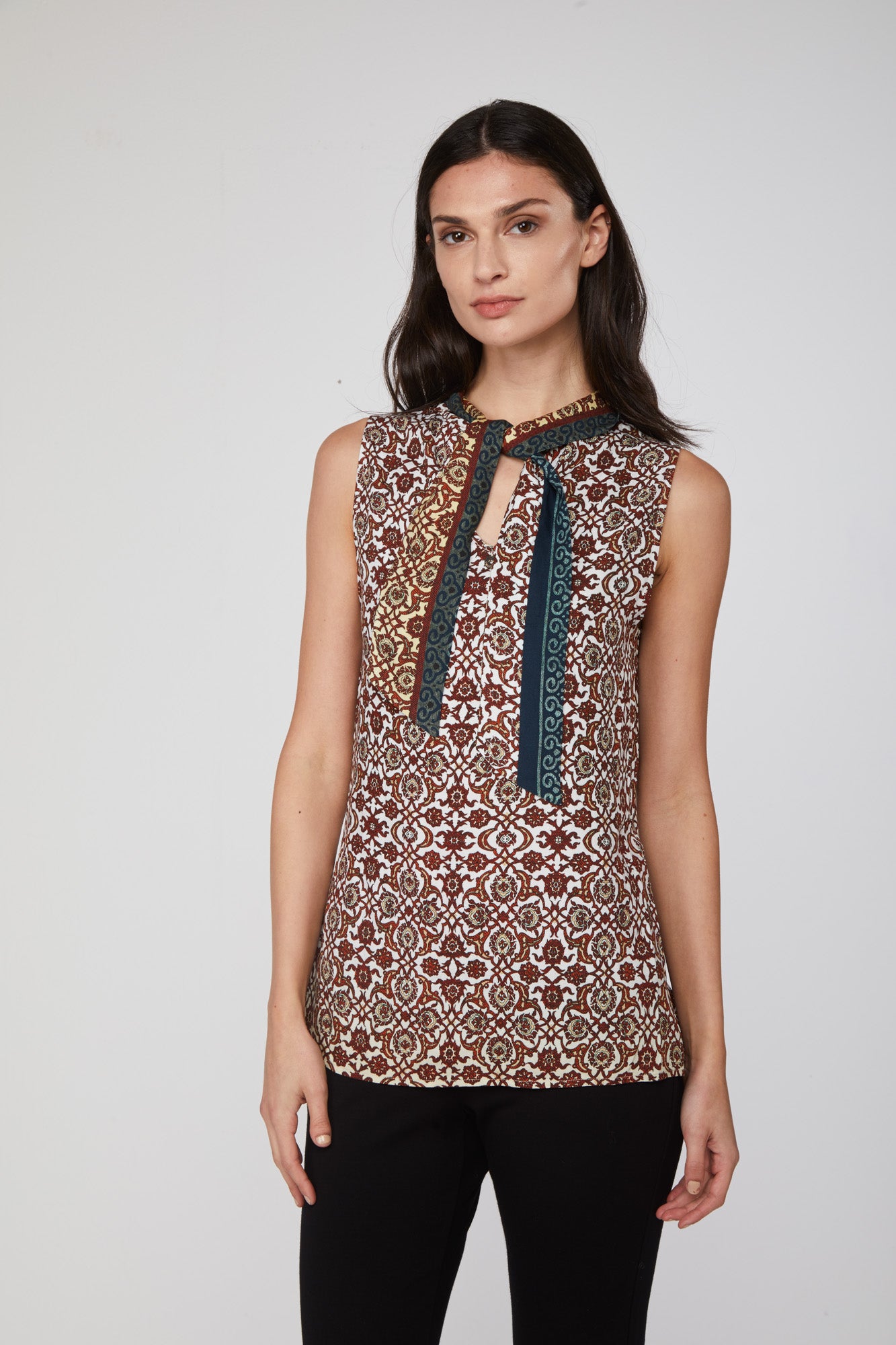 TWINSET bedruckte Bluse mit Schleife