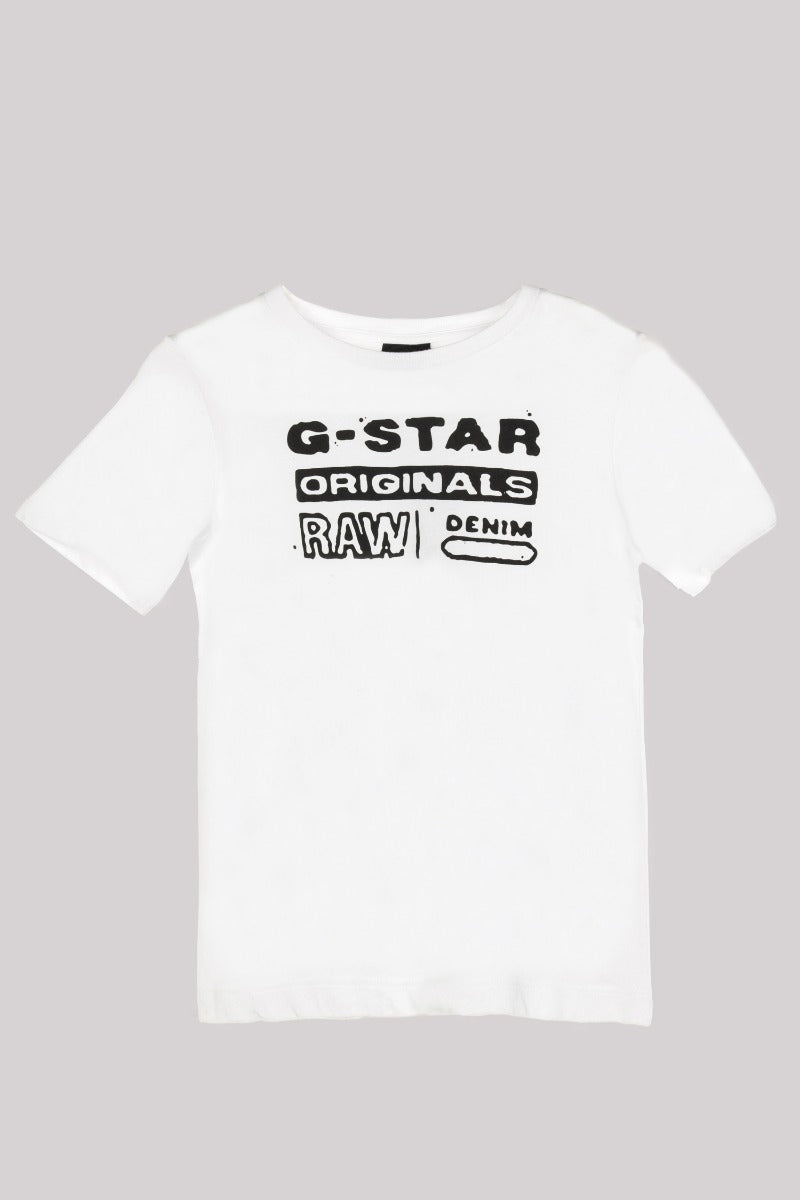 G-STAR RAW KIDS T-Shirt Weiße aus Jersey mit Logo
