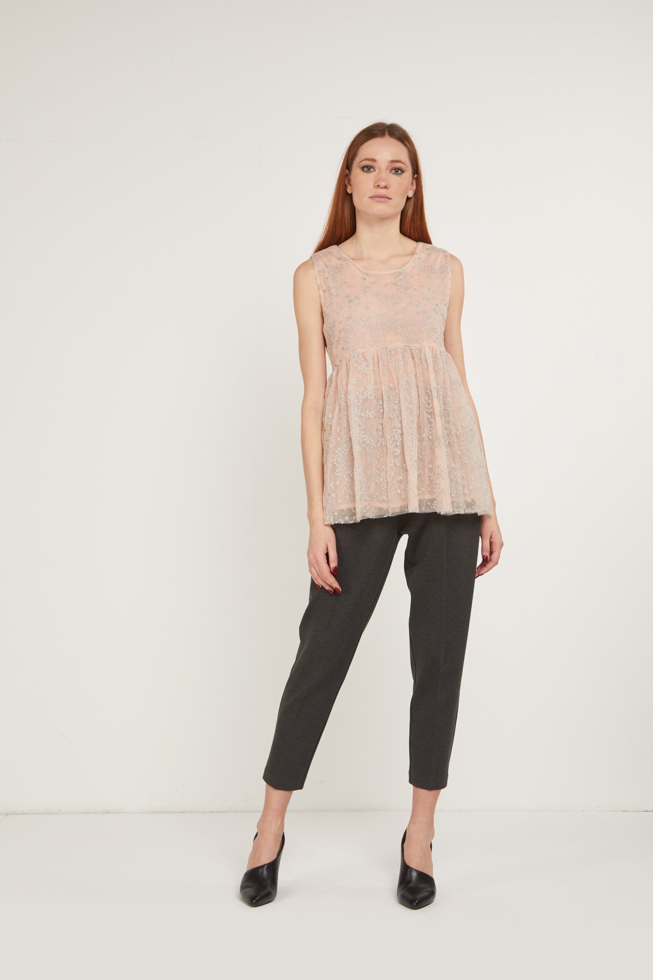 PRINCESSE LODO Rose Tüll-Top mit Sternen