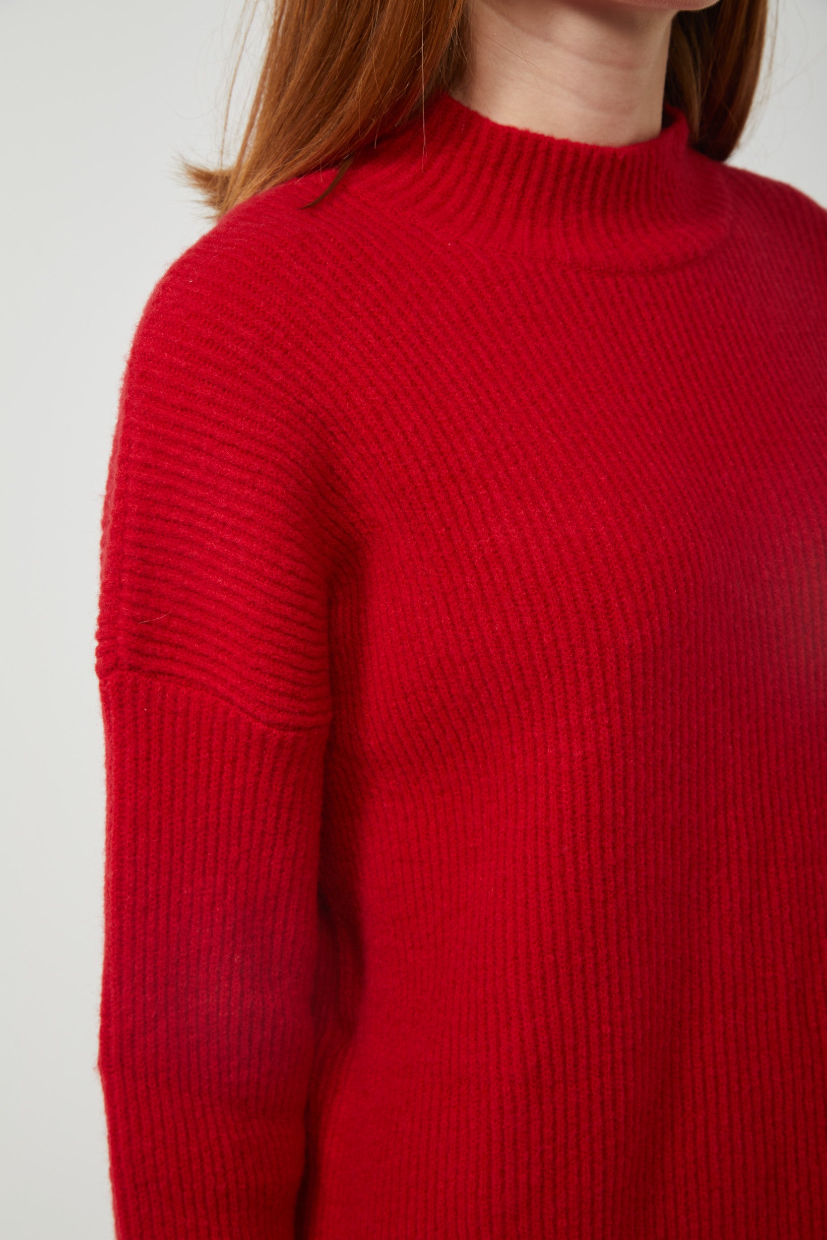 VICOLO Rote Pullover mit Stehkragen