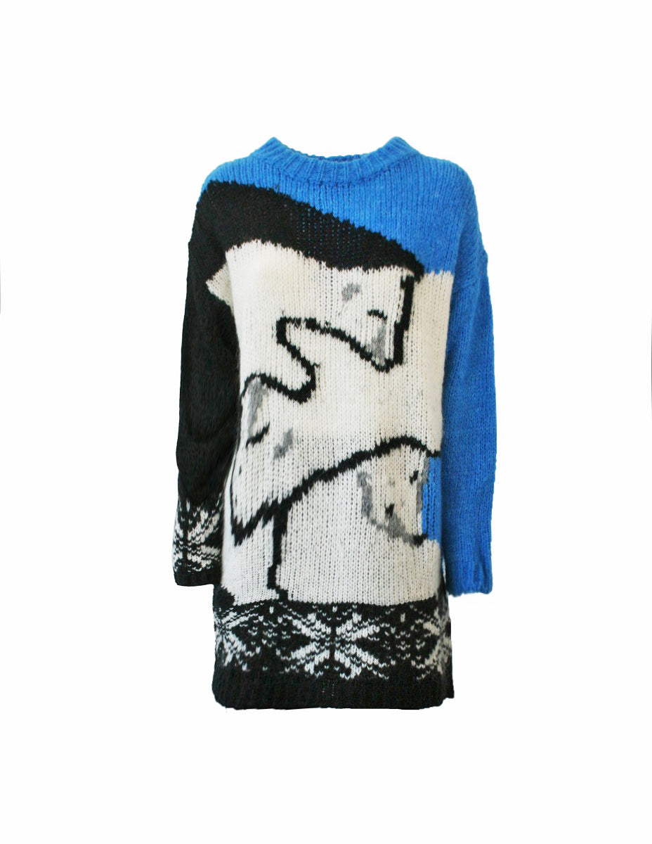 MY TWIN TWINSET Kleiderpullover mit Bärenmuster