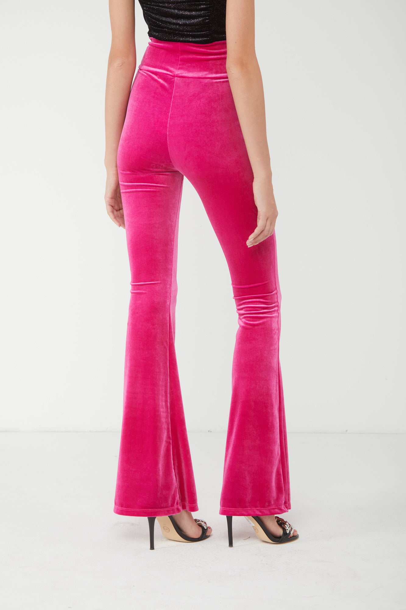 ALESSANDRA GALLO Fuchsia Samt-Schlaghose