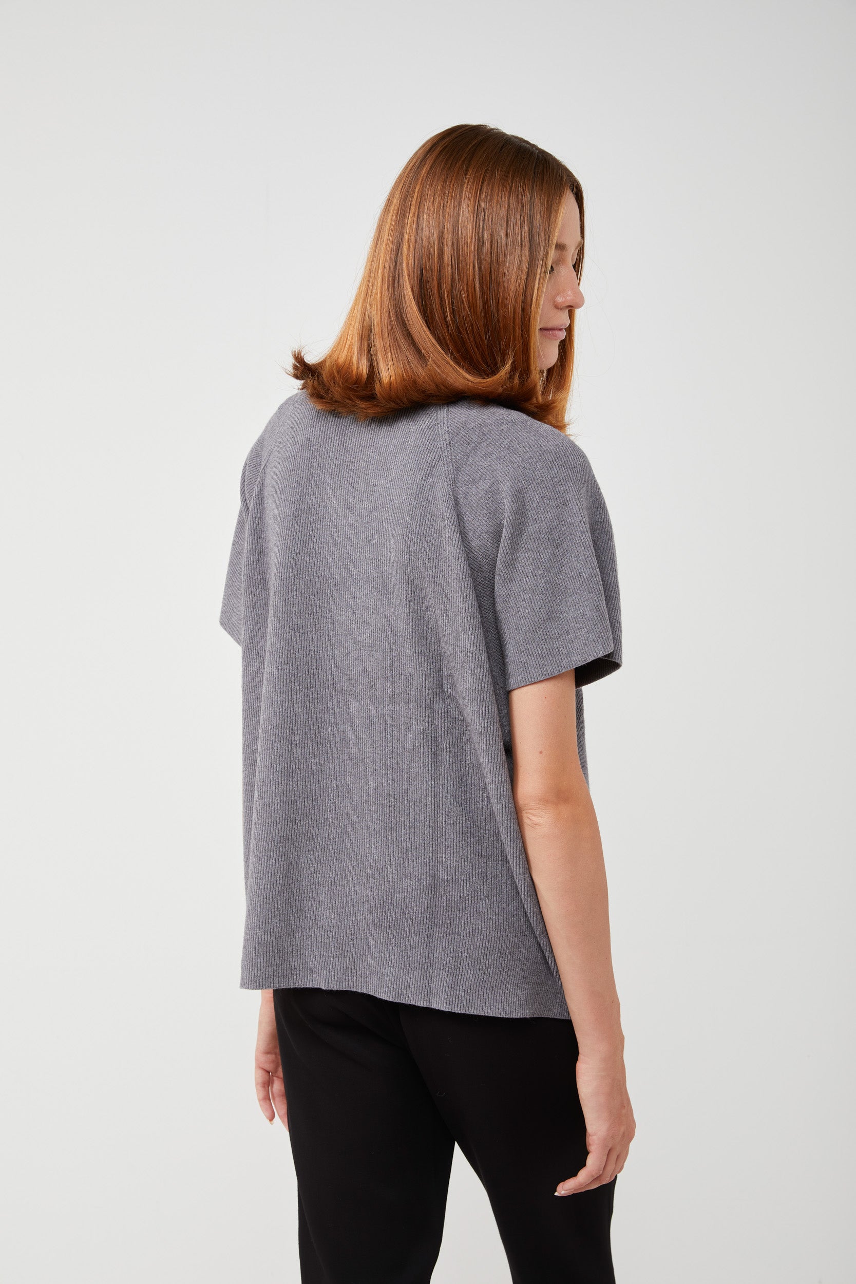 VICOLO Grau Pullover mit V-Ausschnitt