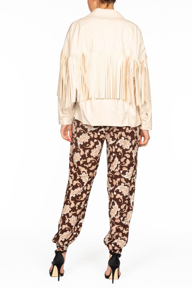 OOF WEAR Weiße Jacke mit Fransen