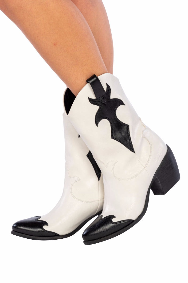 MY TWIN TWINSET Texan- Stiefel aus zweifarbigem Kunstleder