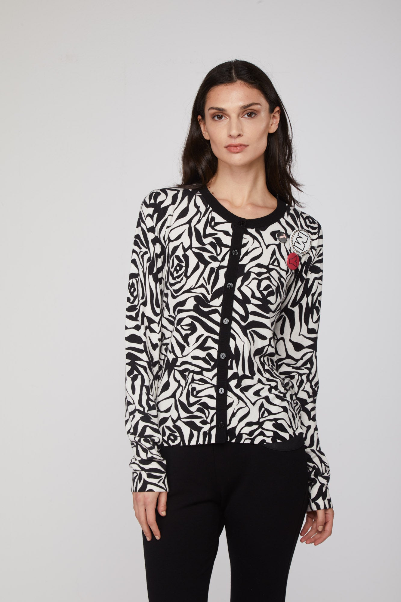 TWINSET Strickjacke mit abstraktem Muster und Nadeln