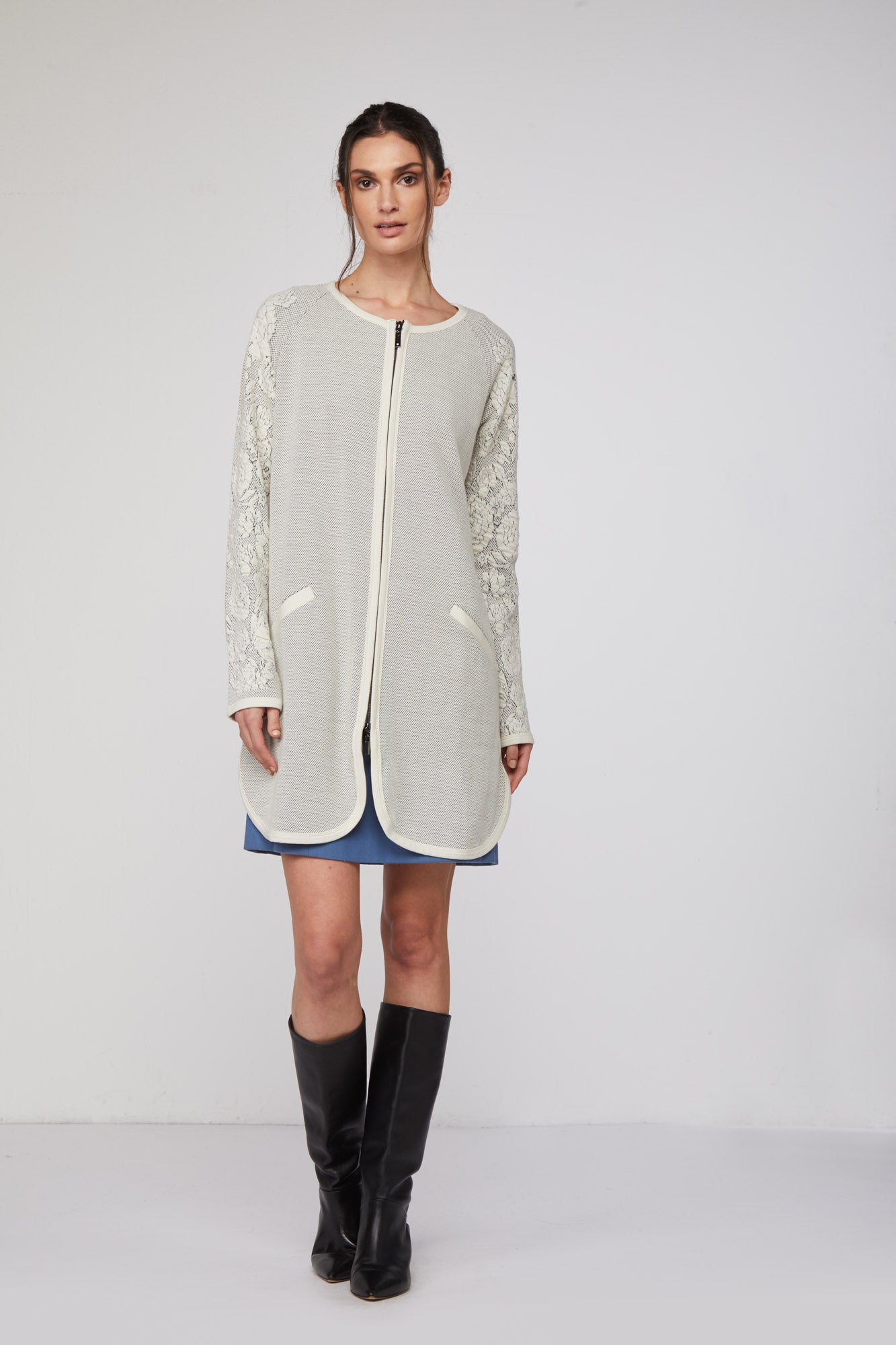 TWINSET Weiße Plüsch-Cardigan