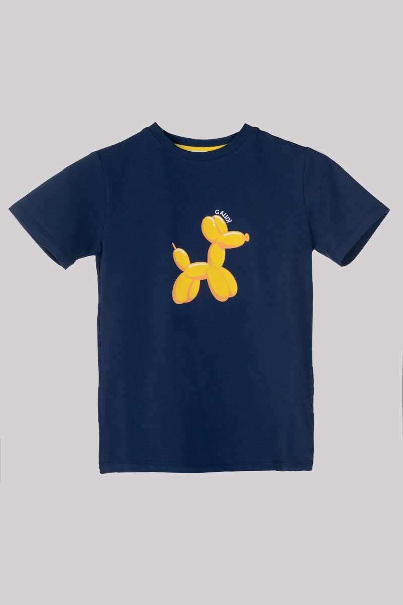 GAUDI' KIDS Blau T-Shirt mit Welpen-Print