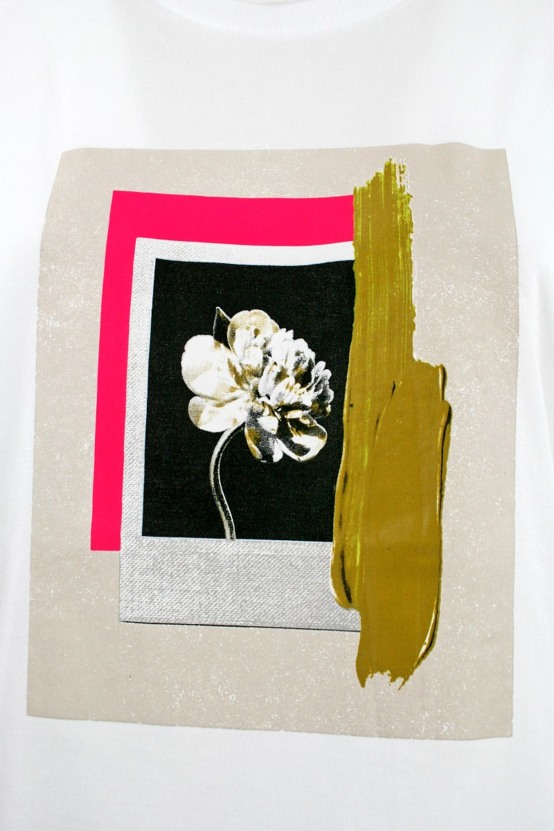 TWINSET Weiße T-Shirt mit Blumendruck