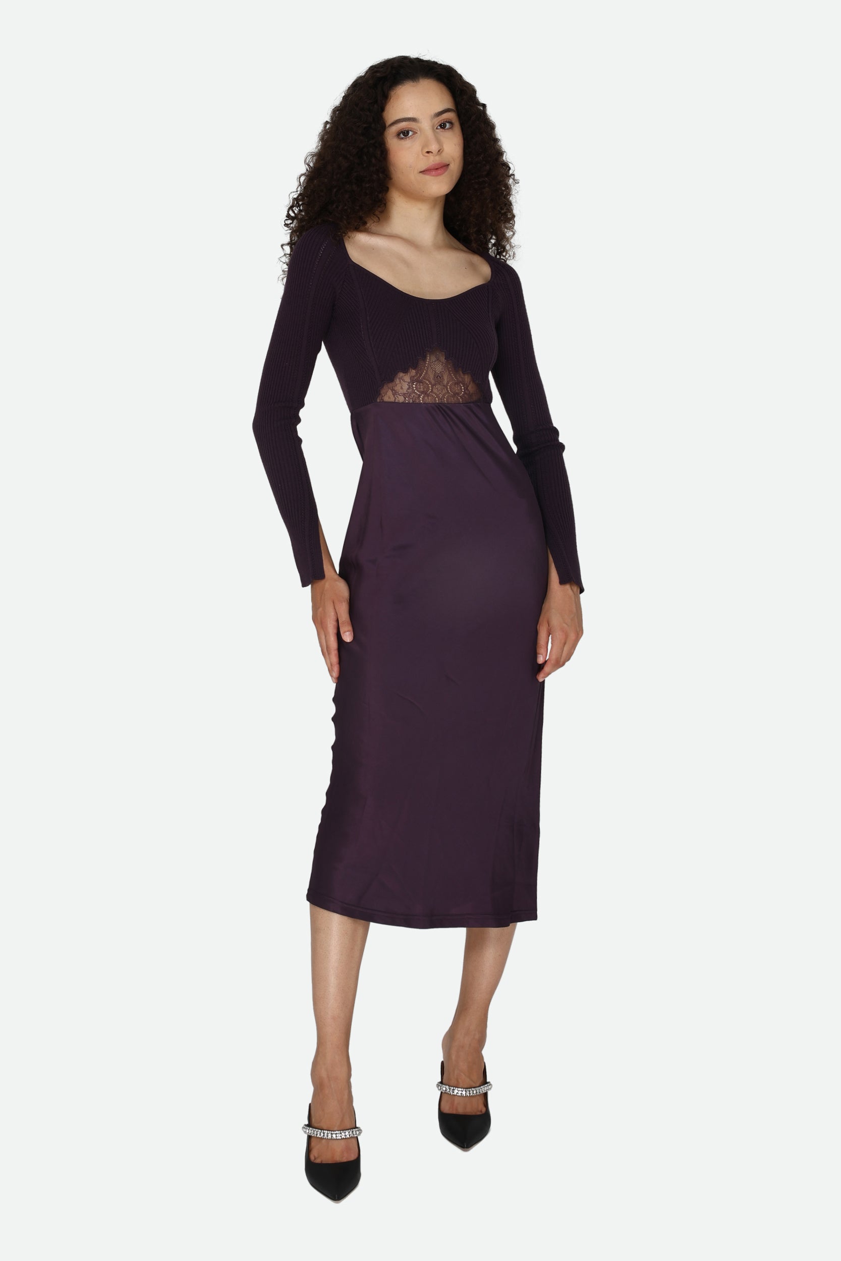 Patrizia Pepe Pflaumenkleid Slim