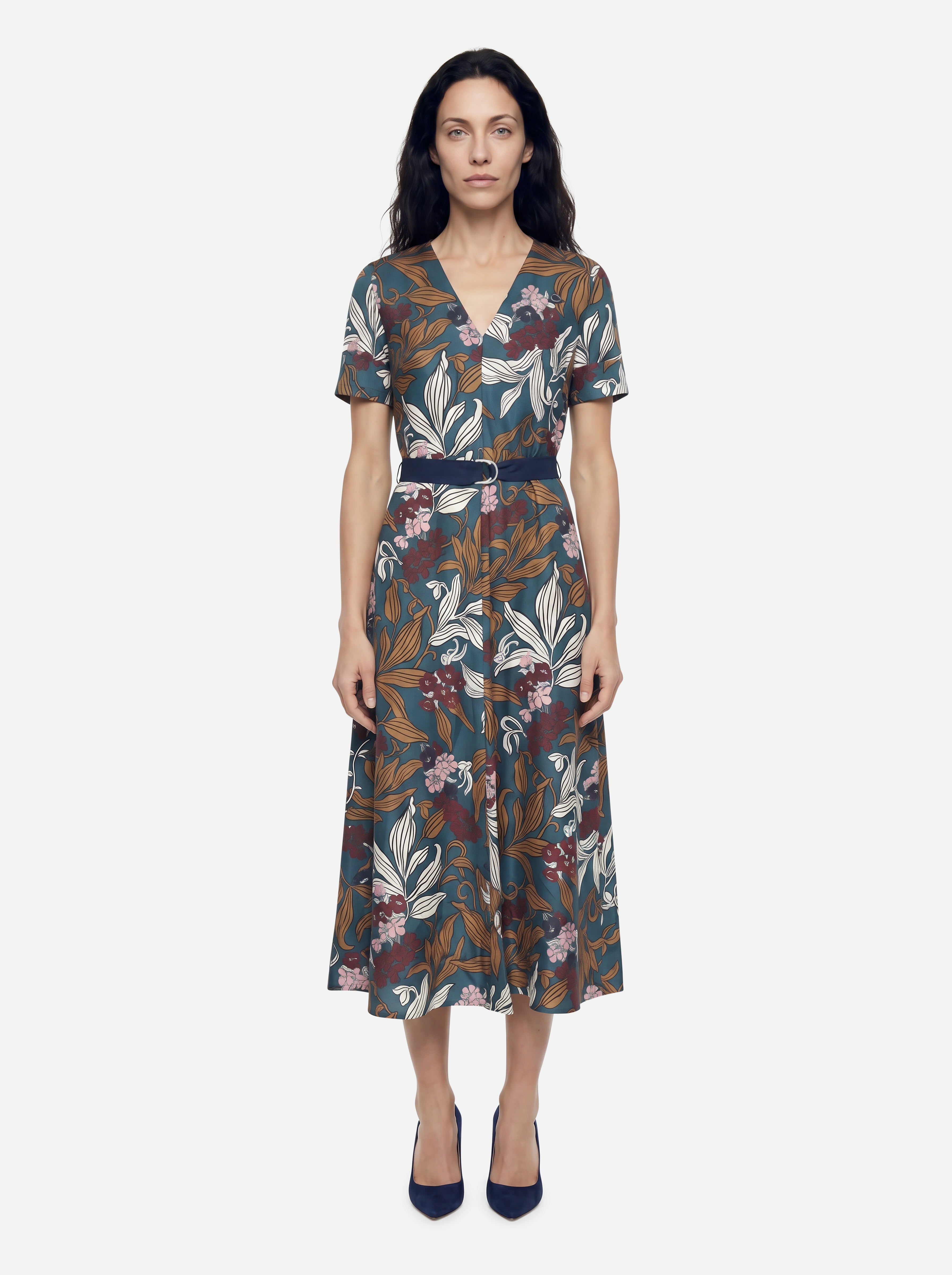 S Max Mara Kleid mit mehrfarbigem Muster