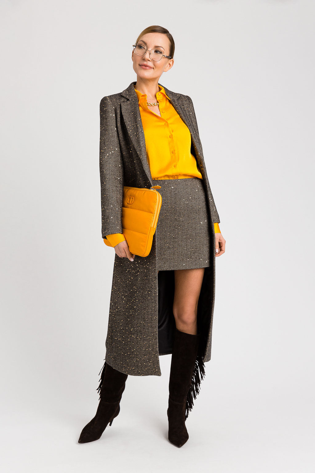 Twinset Minirock Chevron Braun