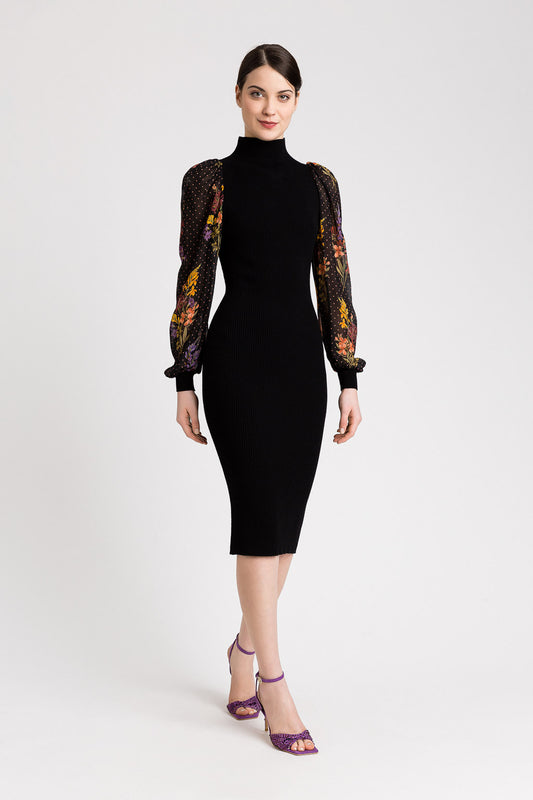 Twinset Midikleid aus Strick und Georgette