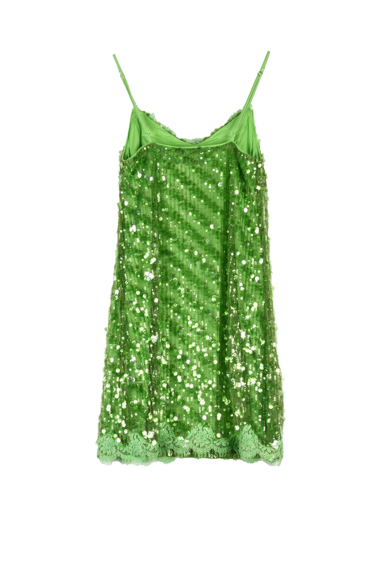 Ermanno Firenze Abito Donna Verde con Paillettes