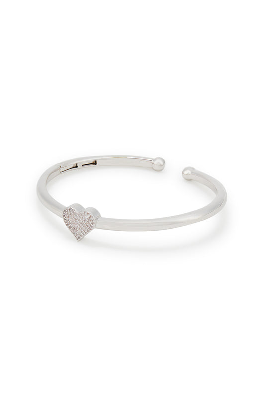 MELUSINA BIJOUX Armband mit offenem Herz aus Rhodium
