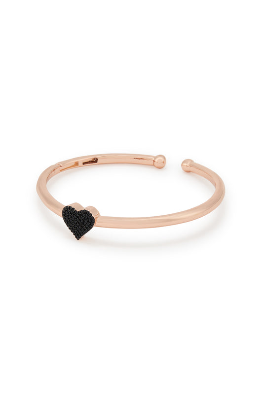 MELUSINA BIJOUX Offenes Armband mit schwarzem Herz