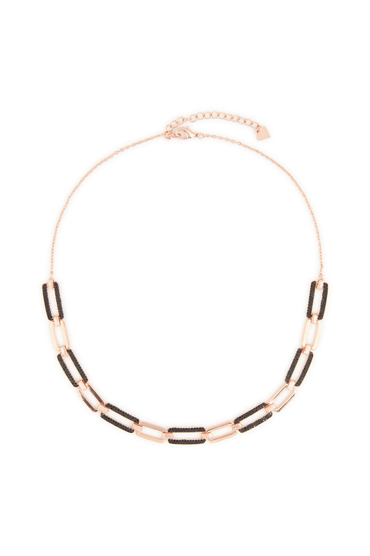 MELUSINA BIJOUX Goldkette mit schwarzen Zirkonen