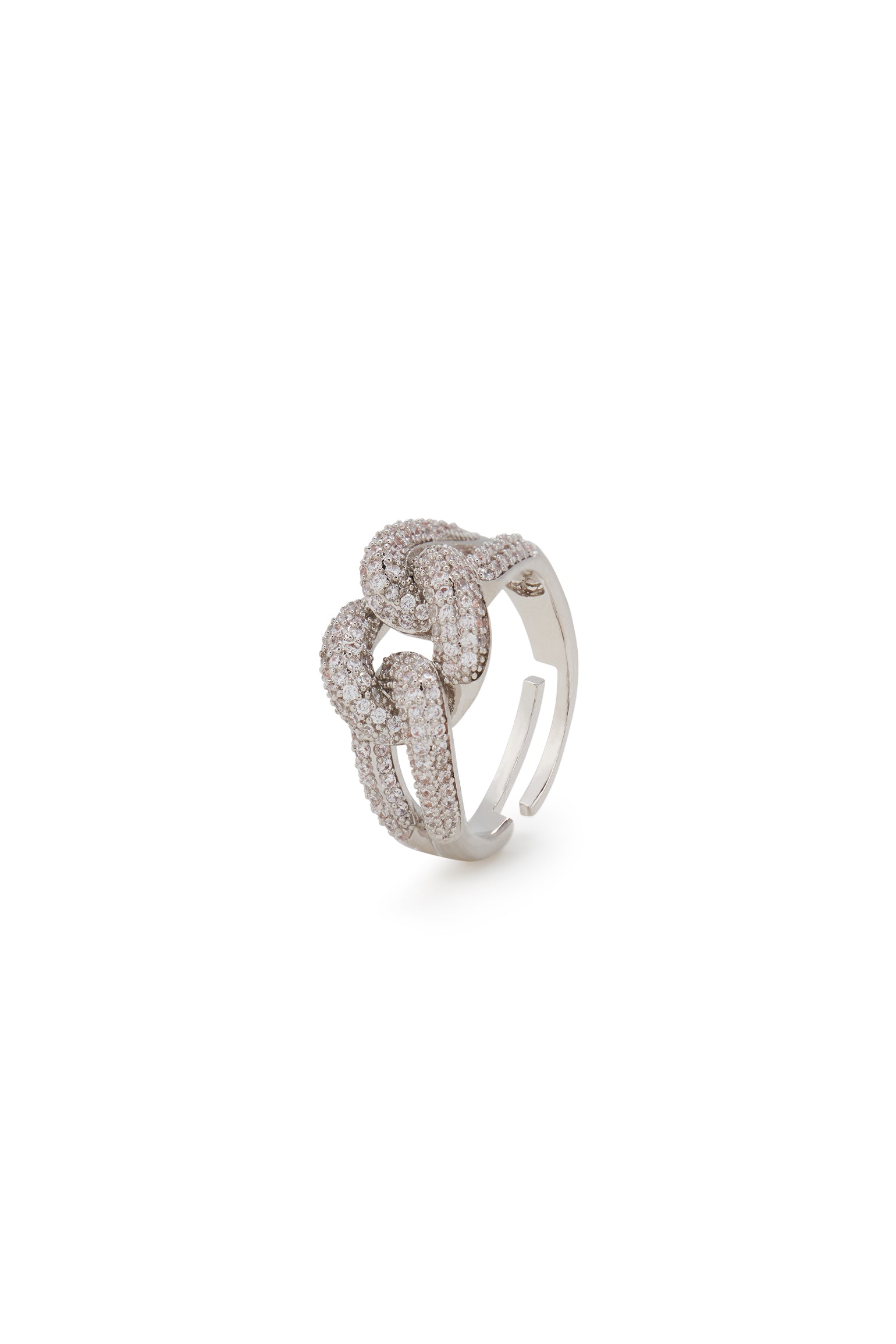 MELUSINA BIJOUX Ring Chain Rhodium