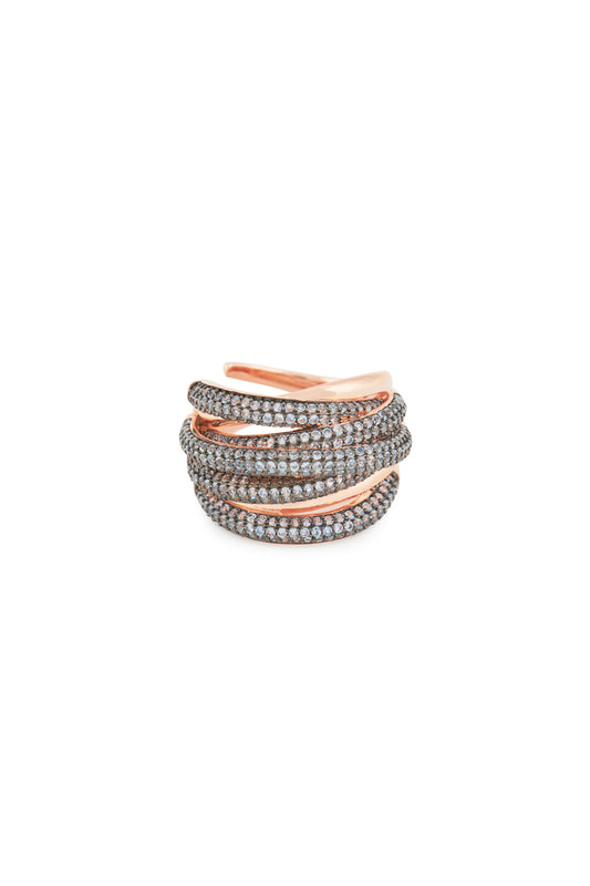 MELUSINA BIJOUX Kleiner Ring mit geflochtenem Jeansfaden