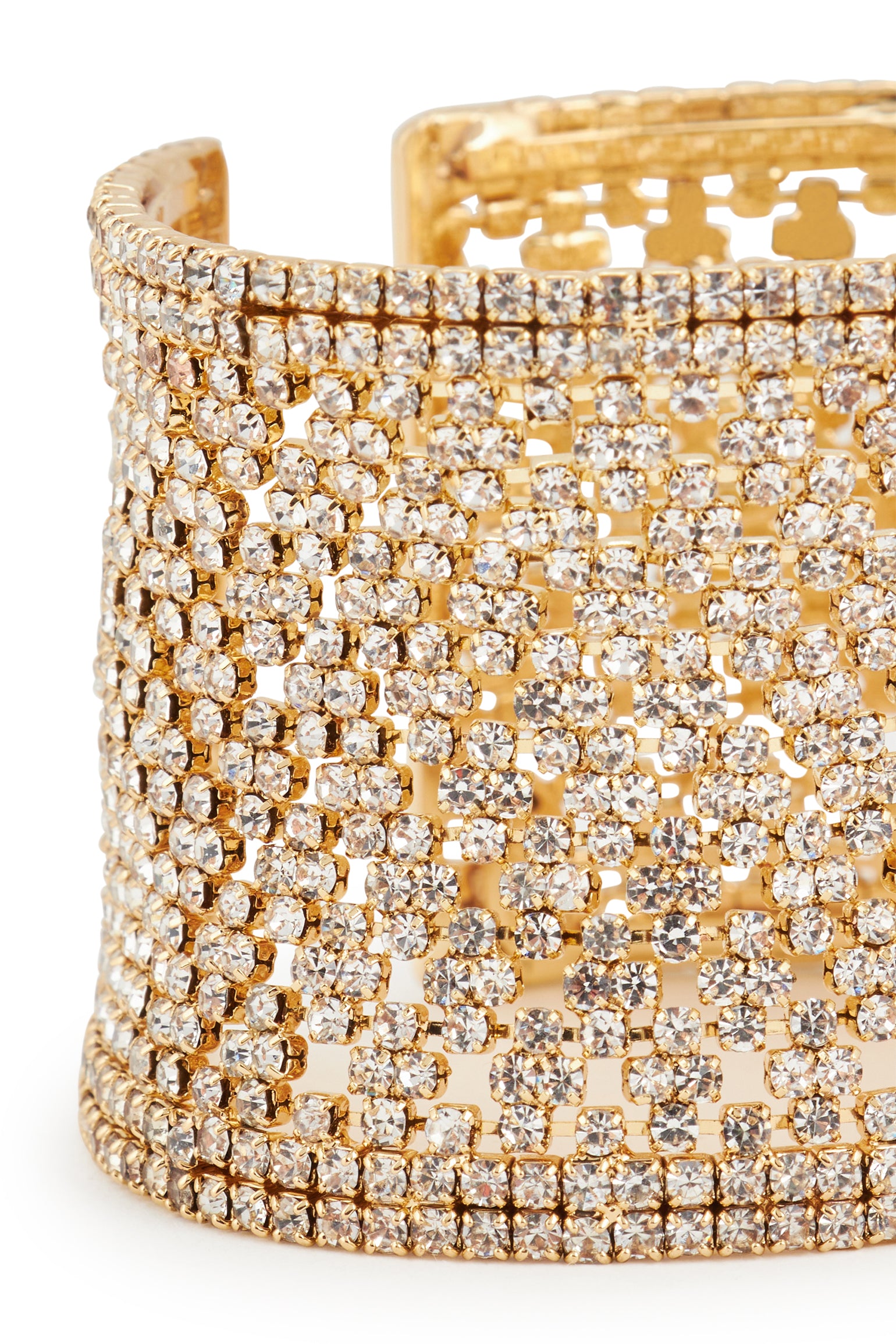 MELUSINA BIJOUX Halbstarres Armband mit goldenen Strasssteinen