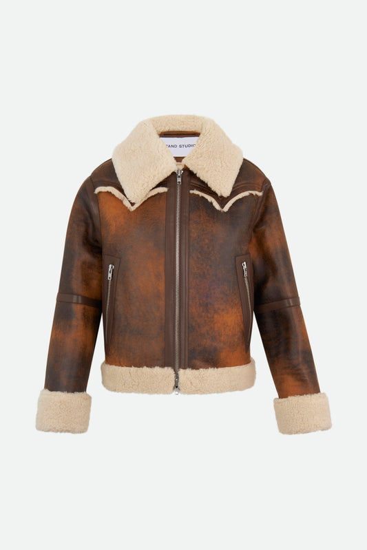 Braune Lessie-Jacke von Stand Studio